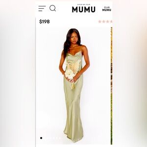 COPY - Tuscany maxi slip dress, worn once, perfect condition - moss Green luxe …